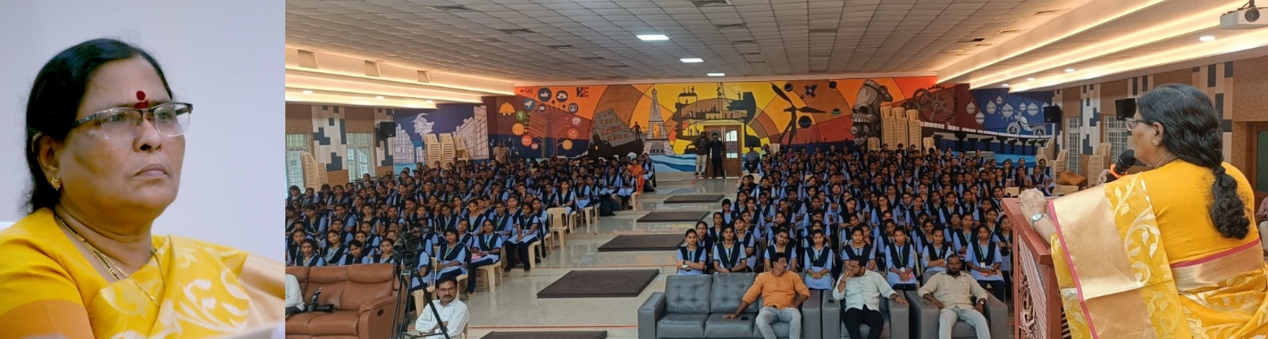 NHRC, India Acting Chairperson, Smt. Vijaya Bharathi Sayani interacted with the students of Sasi Engineering College, Tadepalligudem, West Godavari, Andhra Pradesh. About 1,000 students were given an orientation about the functioning and interventions of 