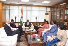 A courtesy call of H.E. Mr. Herve Delphin, Ambassador of the European Union to India accompanied by Mr. Lorenzo Parrulli, Second Secretary (Political Affairs) with Chairperson, NHRC and Secretary General, NHRC on 03.04.2024