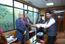 Chairperson Justice H.L. Dattu handed over a cheque,on 20.11.2018, to CM Relief Fund to the Resident Commissioner, Govt. of Kerala